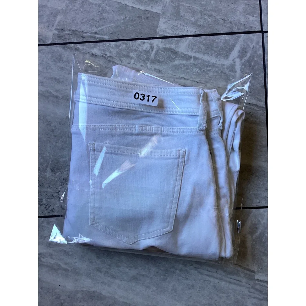 NYDJ Marilyn Straight Crop Jeans White Size 14 Stretch Denim Wide Cuff Pants - Picture 8 of 8